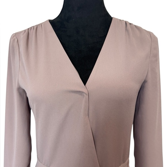 Aritzia Babaton Wrap Long Sleeve Dress Rose - Picture 3 of 10